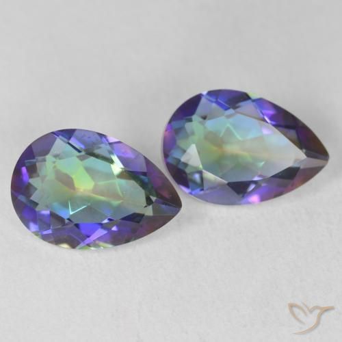 Gemas de Cuarzo Místico Multicolor natural de 3.68 ct, En forma de pera, VVS-VS