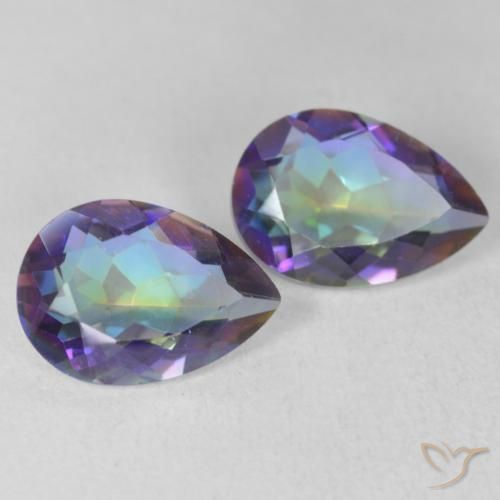 Gemas de Cuarzo Místico Multicolor natural de 3.32 ct, En forma de pera, VVS-VS
