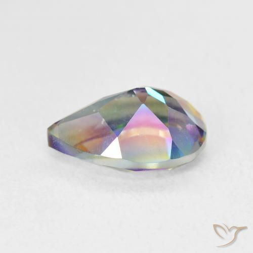 Cuarzo Místico Multicolor natural de 1.87 ct, En forma de pera, VVS