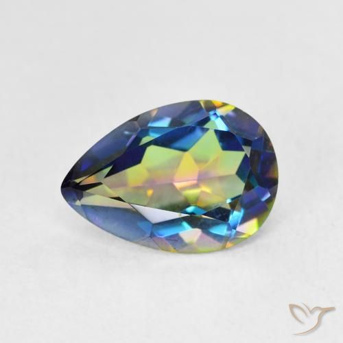 1.82ct Natural Multicolor Cuarzo Místico, En forma de pera, VVS