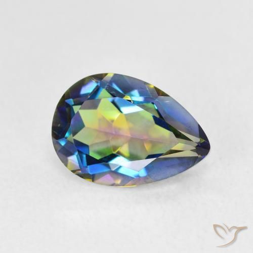 Cuarzo Místico Multicolor natural de 1.82 ct, En forma de pera, VVS