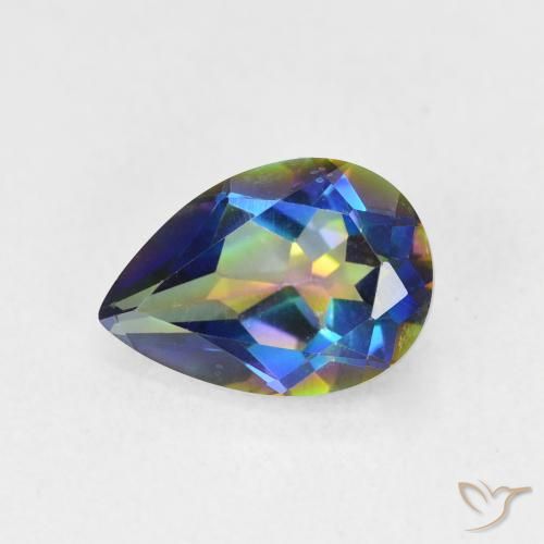 1.83ct Natural Multicolor Cuarzo Místico, En forma de pera, VVS-VS