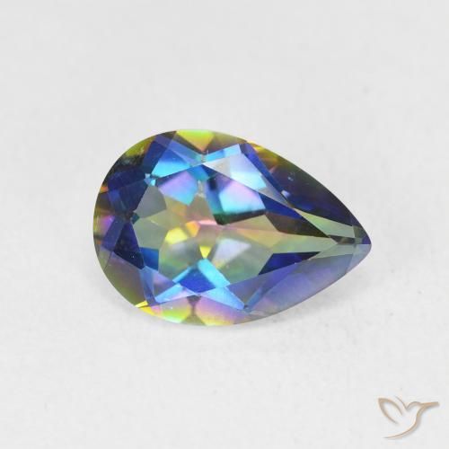 Cuarzo Místico Multicolor natural de 1.83 ct, En forma de pera, VVS-VS