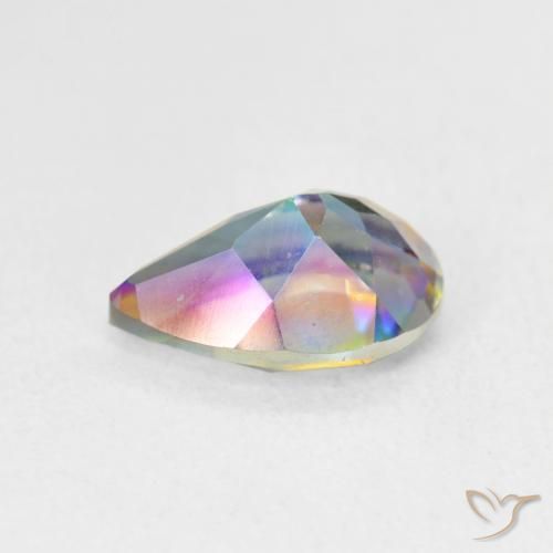 Cuarzo Místico Multicolor natural de 1.83 ct, En forma de pera, VVS-VS