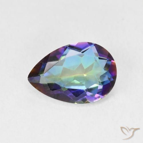 1.72ct Natural Multicolor Cuarzo Místico, En forma de pera, VVS-VS