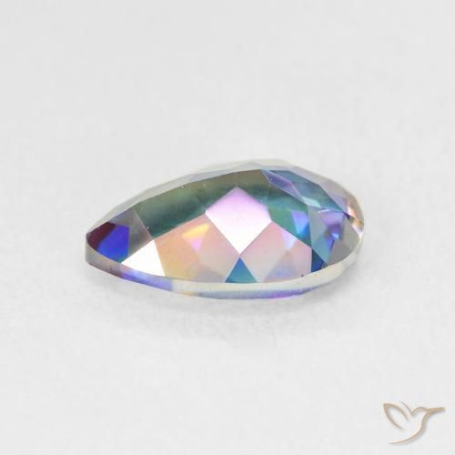 Cuarzo Místico Multicolor natural de 1.72 ct, En forma de pera, VVS-VS