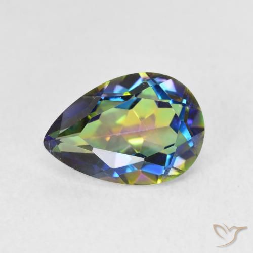 Cuarzo Místico Multicolor natural de 1.95 ct, En forma de pera, VVS-VS