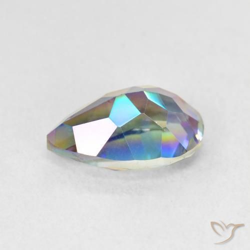 Cuarzo Místico Multicolor natural de 1.95 ct, En forma de pera, VVS-VS
