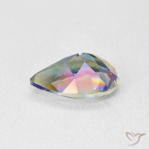 Cuarzo Místico Multicolor natural de 1.52 ct, En forma de pera, VVS-VS