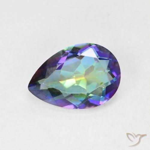 1.72ct Natural Multicolor Cuarzo Místico, En forma de pera, VVS-VS