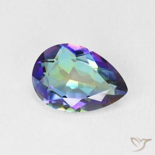 Cuarzo Místico Multicolor natural de 1.72 ct, En forma de pera, VVS-VS