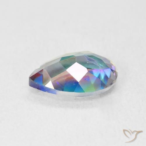 Cuarzo Místico Multicolor natural de 1.72 ct, En forma de pera, VVS-VS