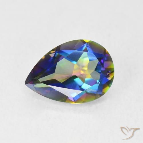 1.65ct Natural Multicolor Cuarzo Místico, En forma de pera, VVS-VS