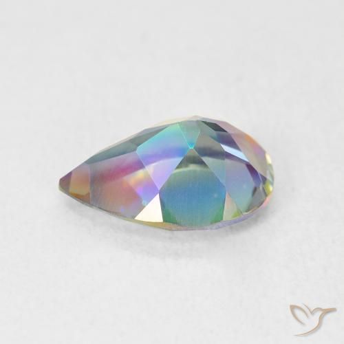 Cuarzo Místico Multicolor natural de 1.65 ct, En forma de pera, VVS-VS