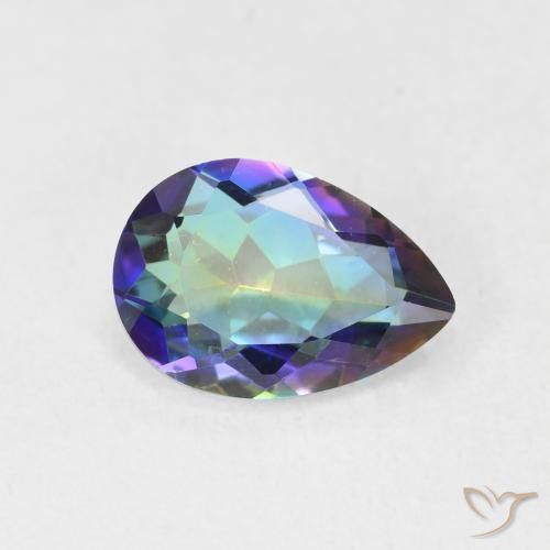 1.78ct Natural Multicolor Cuarzo Místico, En forma de pera, VVS-VS