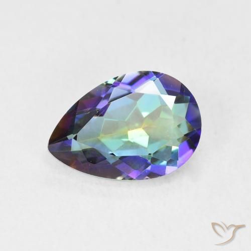 Cuarzo Místico Multicolor natural de 1.78 ct, En forma de pera, VVS-VS