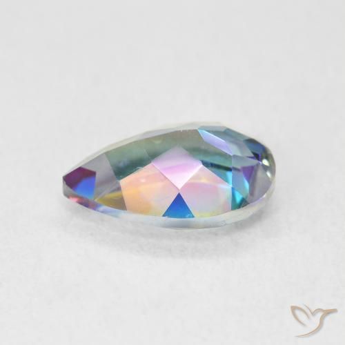Cuarzo Místico Multicolor natural de 1.78 ct, En forma de pera, VVS-VS