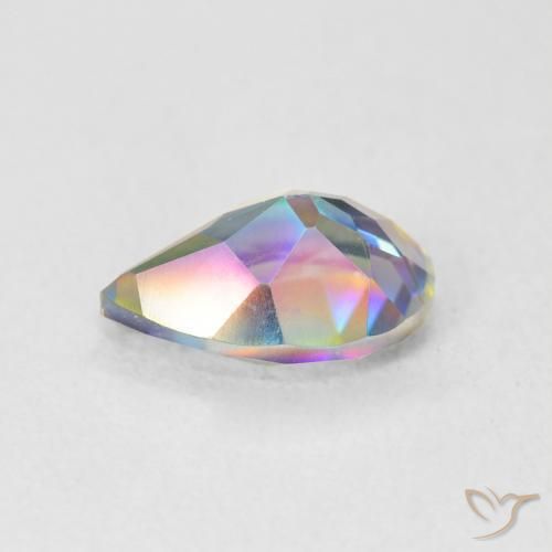 Cuarzo Místico Multicolor natural de 1.76 ct, En forma de pera, VVS-VS