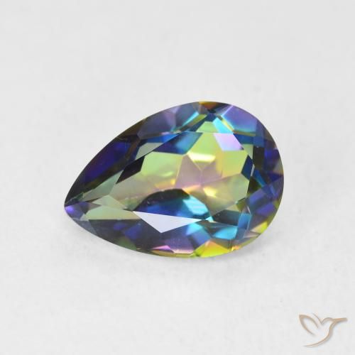 1.92ct Natural Multicolor Cuarzo Místico, En forma de pera, VVS-VS