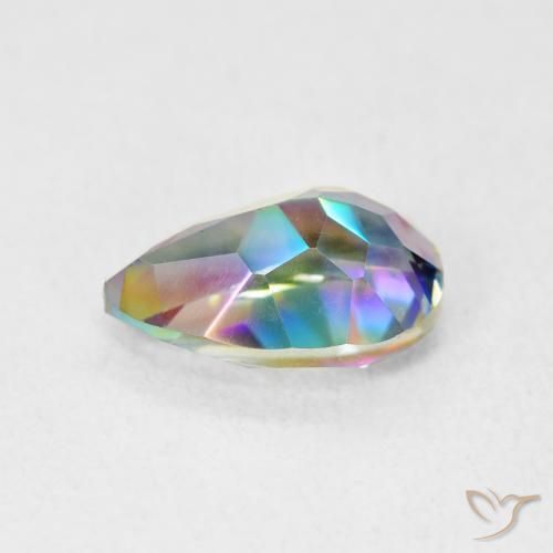 Cuarzo Místico Multicolor natural de 1.92 ct, En forma de pera, VVS-VS