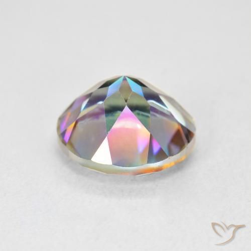 Cuarzo Místico Multicolor natural de 3.56 ct, Redondo, VVS-VS