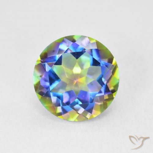 3.52ct Natural Multicolor Cuarzo Místico, Redondo, VVS-VS