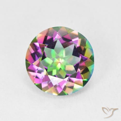 3.34ct Natural Multicolor Cuarzo Místico, Redondo, VVS-VS