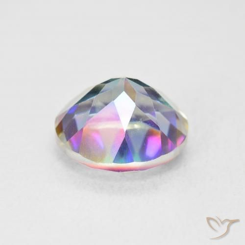 Cuarzo Místico Multicolor natural de 3.56 ct, Redondo, VVS-VS
