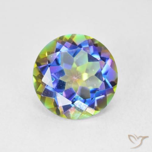 3.51ct Natural Multicolor Cuarzo Místico, Redondo, VVS-VS