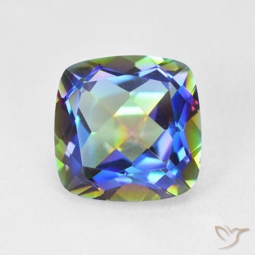 6.65ct Natural Multicolor Cuarzo Místico, Forma Cojín, VVS-VS
