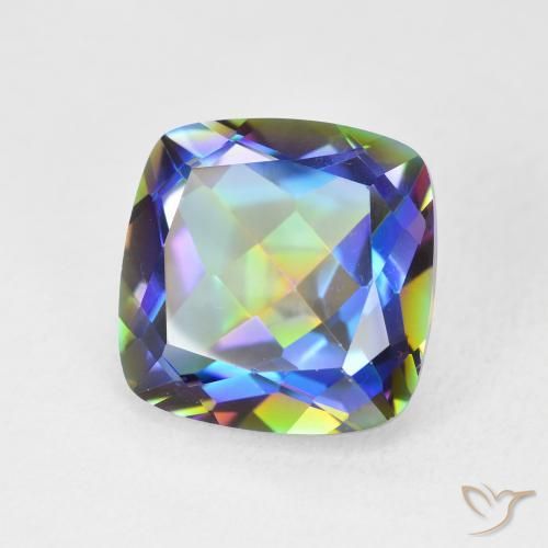 Cuarzo Místico Multicolor natural de 6.65 ct, Forma Cojín, VVS-VS