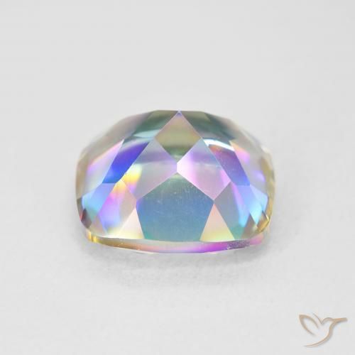 Cuarzo Místico Multicolor natural de 6.65 ct, Forma Cojín, VVS-VS