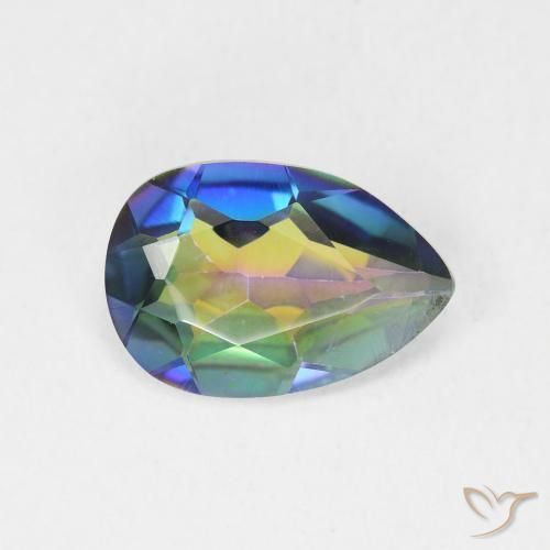 Cuarzo Místico Multicolor natural de 2.30 ct, En forma de pera, VVS-VS