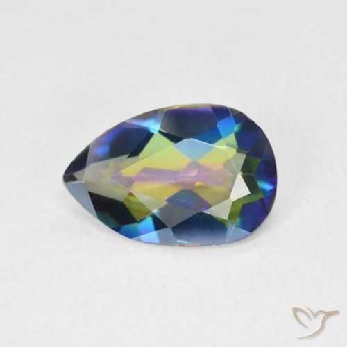 2.24ct Natural Multicolor Cuarzo Místico, En forma de pera, VVS-VS