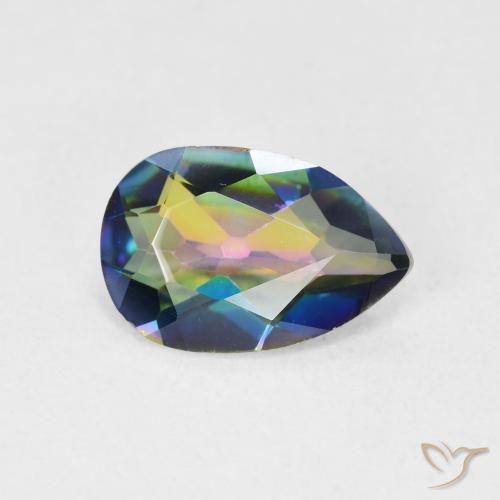 Cuarzo Místico Multicolor natural de 2.24 ct, En forma de pera, VVS-VS