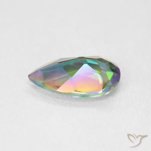 Cuarzo Místico Multicolor natural de 2.24 ct, En forma de pera, VVS-VS