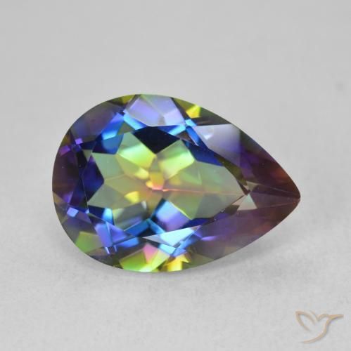 5.02ct Natural Multicolor Cuarzo Místico, En forma de pera, VVS
