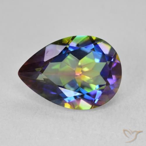 Cuarzo Místico Multicolor natural de 5.02 ct, En forma de pera, VVS