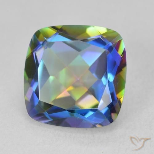 Cuarzo Místico Multicolor natural de 6.70 ct, Forma Cojín, VVS