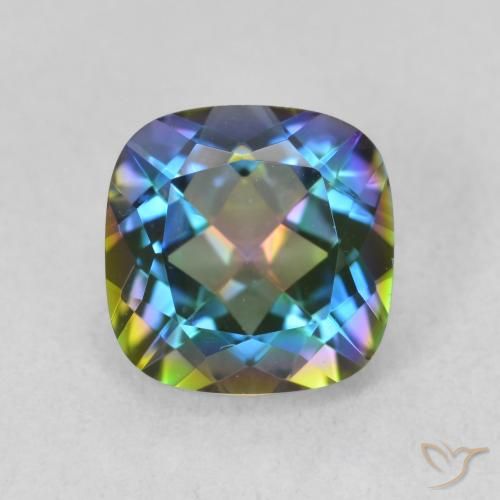 2.05ct Natural Multicolor Cuarzo Místico, Forma Cojín, VVS