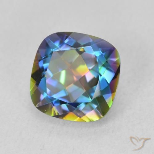 Cuarzo Místico Multicolor natural de 2.05 ct, Forma Cojín, VVS