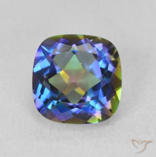 2.13ct Natural Multicolor Cuarzo Místico, Forma Cojín, VVS