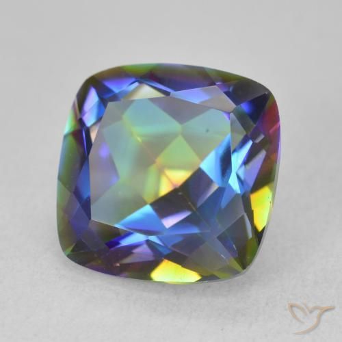 Cuarzo Místico Multicolor natural de 6.55 ct, Forma Cojín, VVS