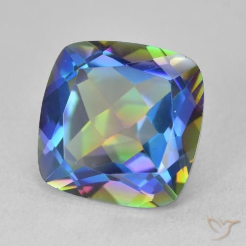 Cuarzo Místico Multicolor natural de 6.70 ct, Forma Cojín, VVS
