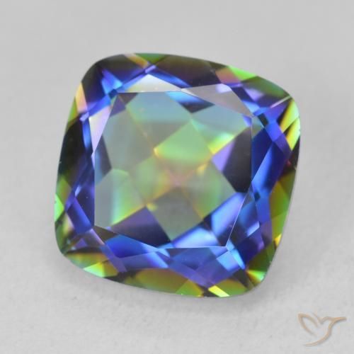 Cuarzo Místico Multicolor natural de 6.71 ct, Forma Cojín, VVS