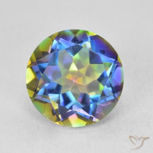 3.62ct Natural Multicolor Cuarzo Místico, Redondo, VVS