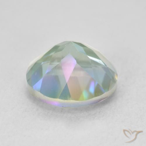 Cuarzo Místico Multicolor natural de 3.62 ct, Redondo, VVS