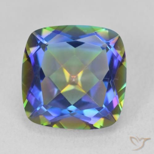 6.73ct Natural Multicolor Cuarzo Místico, Forma Cojín, VVS
