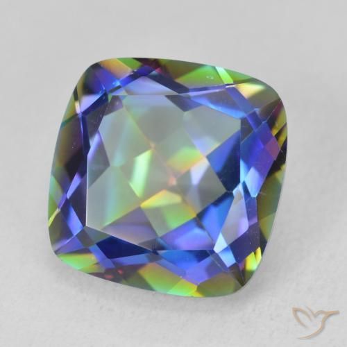 Cuarzo Místico Multicolor natural de 6.73 ct, Forma Cojín, VVS