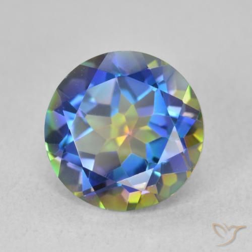 Cuarzo Místico Multicolor natural de 3.40 ct, Redondo, VVS